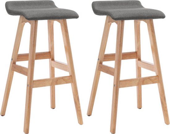vidaXL Barstoelen 2 stuks stof donkergrijs