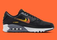 Nike Air Max 90 "Double Swoosh" Sneakers Zwart/Oranje/Geel Unisex Lage Sneakers
