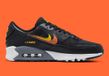Nike Air Max 90 "Double Swoosh" Sneakers Zwart/Oranje/Geel Unisex Lage Sneakers