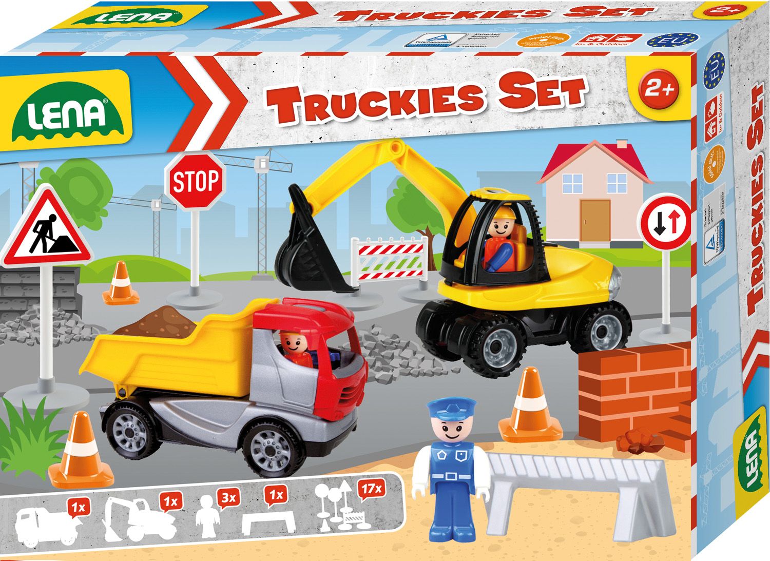 Lena Truckies Bouw Set - Speelgoedvoertuigen - Meerkleurig - 2+ jaar