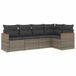 vidaXL Loungeset met Kussens, Poly Rattan, Grijs