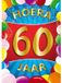 Bellatio Decorations Verjaardag deurposter - 60 jaar - multi - 59 x 84 cm