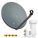 PremiumX Satellitenschüssel, 60 cm, Anthrazit, Twin LNB, 4x F-Anschluss