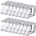 Ibenzoa® Set de pinces de table (16 pièces) – Acier inoxydable, argent, 5 x 4,3 cm, convient aux plateaux de table jusqu'à < 3 cm d'épaisseur, pour une utilisation intérieure et extérieure, assure une fixation sûre