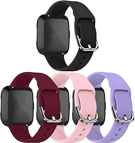 Chainfo compatibel met Fitbit Versa 2 / Versa 2 SE/Versa Lite/Versa smartwatch Watch Strap, Soft Silicone Replacement Watchband (4-Pack J)
