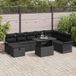 Prolenta Maison Exclusive Tuinset met 9 delen, zwarte polyrotan loungeset