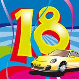 Folat Party Products Servetten 18 Jaar Swirls 25x25cm - 20 stuks