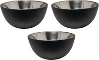 Merkloos / Sans marque Svenska Living - 3x Kommetjes/schaaltjes - Mat Zwart - RVS - D19 x 9.5 cm
