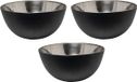 Merkloos / Sans marque Svenska Living - 3x Kommetjes/schaaltjes - Mat Zwart - RVS - D19 x 9.5 cm