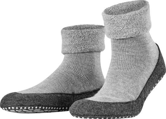 FALKE Cosyshoe Antislip Huissokken Heren Grijs - Maat 37-38
