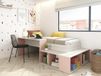 Merkloos Combinatiebed 90x200 cm met bureau en opbergruimte - Roze/Naturel