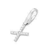 Giorgio Martello Milano Giorgio Martello Zilveren Bedel met stenen | Letter X | Gerhodineerd zilver 925
