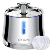 Cat Elite® - RVS Drinkfontein Kat | Mist - Waterdispenser incl. 3 filters - 2.5L Waterfontein Kat - Kattenfontein - Fluisterstil