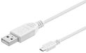 Microconnect USBABMICRO0,15W USB-kabel USB 2.0 0,15 m USB A Micro-USB B Wit