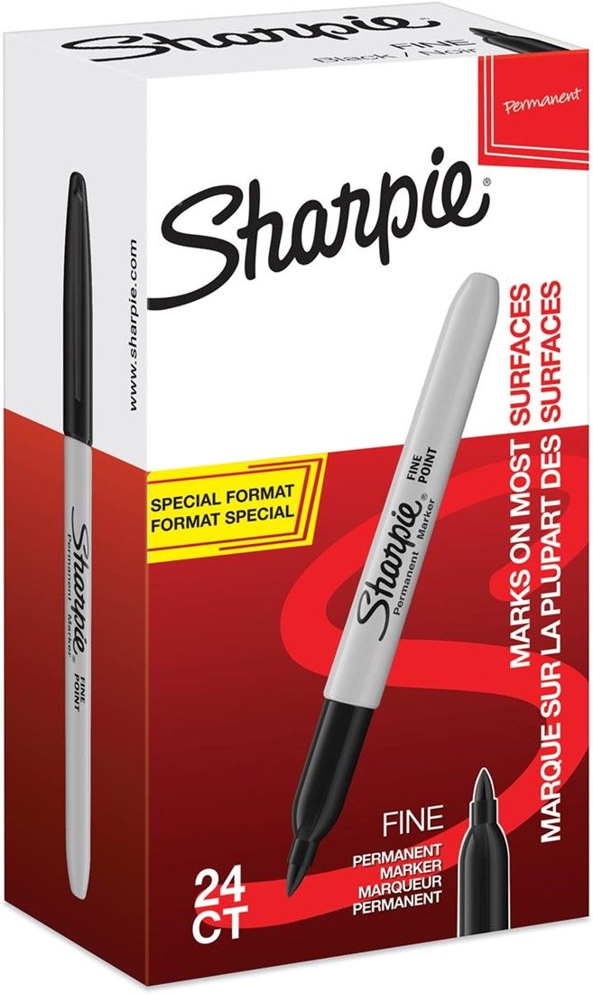 Sharpie Fine - Markeerstiften - Zwart, Grijs - 24 stuks