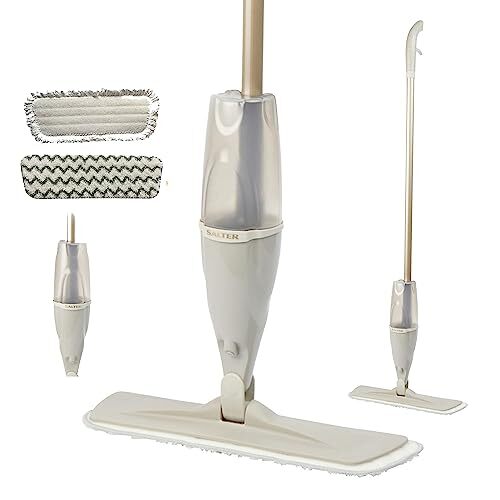 Salter Salter LASAL71533WEU7 Warm Harmony Spray Mop With Scrub Pad and Dust & Polish Pad, Flat Mop Suitable for Cleaning Most Hard Floor Types, Lifts Dust & Dirt with Ease, Refillable 600 ml Bottle