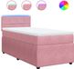 vidaXL Boxspring met matras fluweel roze 80x200 cm