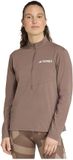Adidas Terrex Multi Climacool Half Rits Lange Mouw T-shirt Bruin S Vrouw