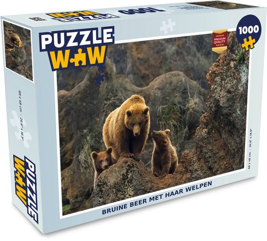 MuchoWow Puzzel Beer - Welp - Stenen - Legpuzzel - Puzzel 1000 stukjes volwassenen