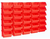 Boîte de rangement boîte empilable - Polypropylène - Taille 1 - 115 x 102 x 74 mm - Rouge - Lot de 30