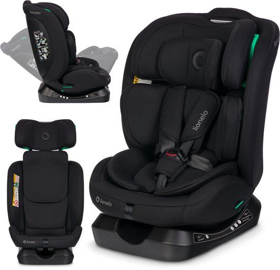 Lionelo Aart i-Size Autostoel 4in1 – 40-150 cm (0-12 jaar) – RWF & FWF – Achterwaarts tot 105 cm – Installatie met autogordel – Memory Foam hoofdsteun – 13 standen – Kantelbaar – Wasbare hoes – R129 gecertificeerd