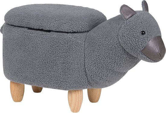 Beliani ALPACA - Hocker - Grijs - Polyester