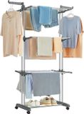 Bobbel Home Droogrek met Wielen – 6 Vleugels – Opvouwbaar – Binnen & Buiten – Grijs