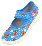 BECK Huisschoenen 'Erdbeere' lichtblauw / lichtgroen / rood / wit