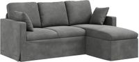 vidaXL Bank Donkergrijs Fluweel 178 x 134 x 80 cm