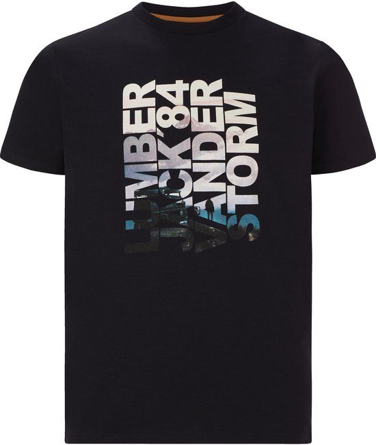 Jan Vanderstorm heren T-shirt - 68/70 - zwart - Plus Size