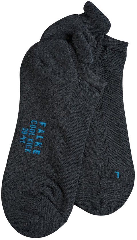 FALKE Cool Kick kort eenkleurig functioneel materiaal sneakersokken enkelsokken unisex zwart - maat 46-48