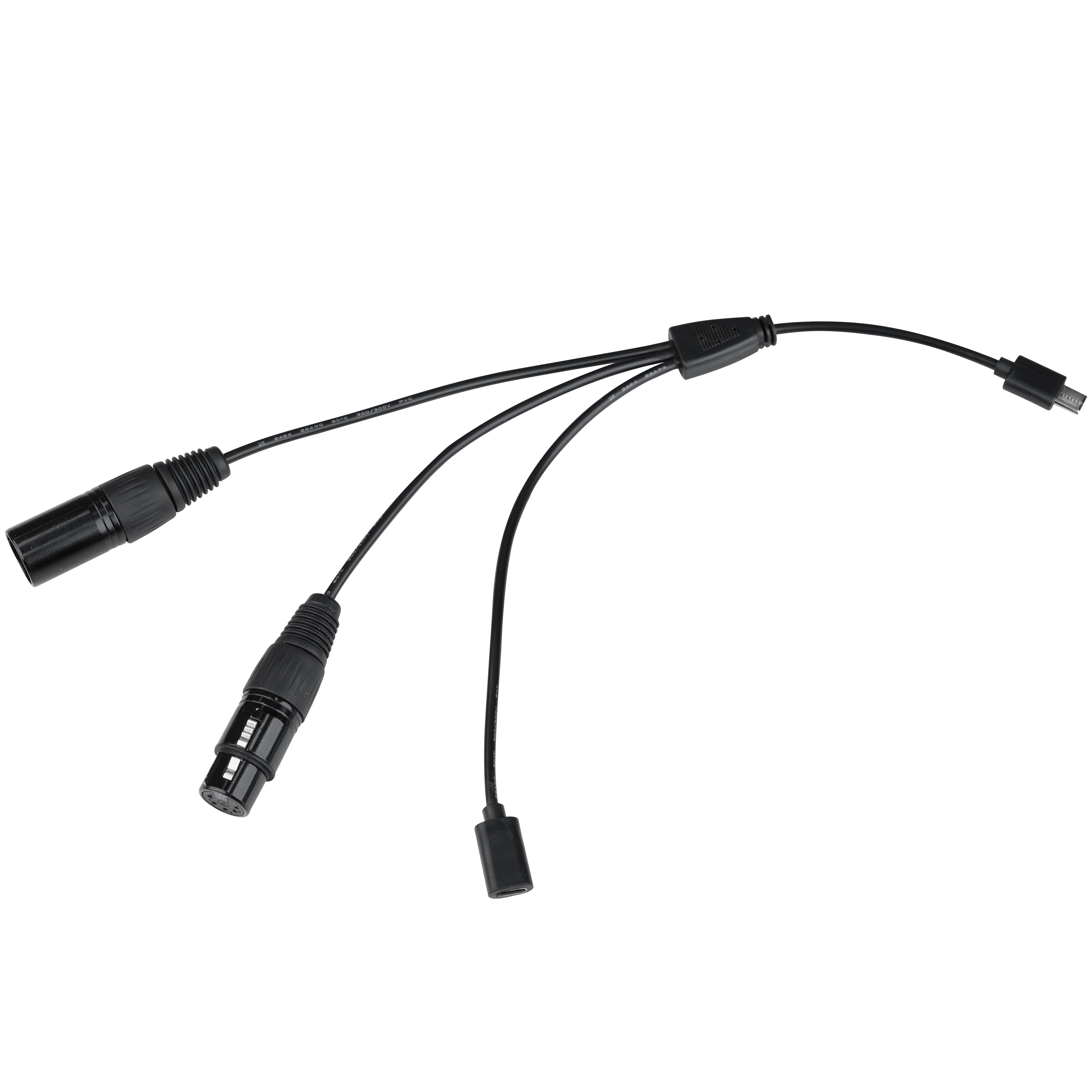 Nanlite CB-DMX-USBC-1/3 Kabel splitter/combiner Kabelsplitter Zwart