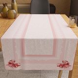 PETTI Artigiani Italiani - Tafelloper, tafelloper voor keuken, tafelkleden tafelloper met digitale print, roze strik, 100% Made in Italy