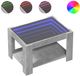vidaXL Salontafel met LED 73x53x45 cm bewerkt hout betongrijs