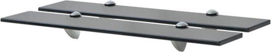 vidaXL Zwevende schappen 2 stuks 60x20 cm 8 mm glas