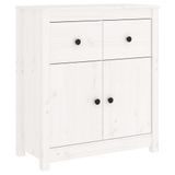 VidaXL Dressoir 70x35x80 cm Massief Grenenhout Wit