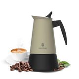 Cecotec Piccolina 900 Green Italiaans koffiezetapparaat, 450 ml, 10 koffiekopjes, roestvrij staal, geschikt voor alle oppervlakken, premium filter, veiligheidsventiel, hittebestendige handgreep