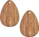 Zeller 2x Druppel vormige houten snijplanken 40 cm