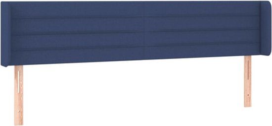 vidaXL Hoofdbord met randen 203x16x78/88 cm stof blauw