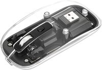 Manhattan 190268 Universeel Ambidextrous RF Draadloos Optisch 1600 DPI Zwart/Transparant Muis