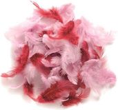 Merkloos 10 gram decoratie veren roze tinten - sierveren/deco veertjes - Hobby materialen