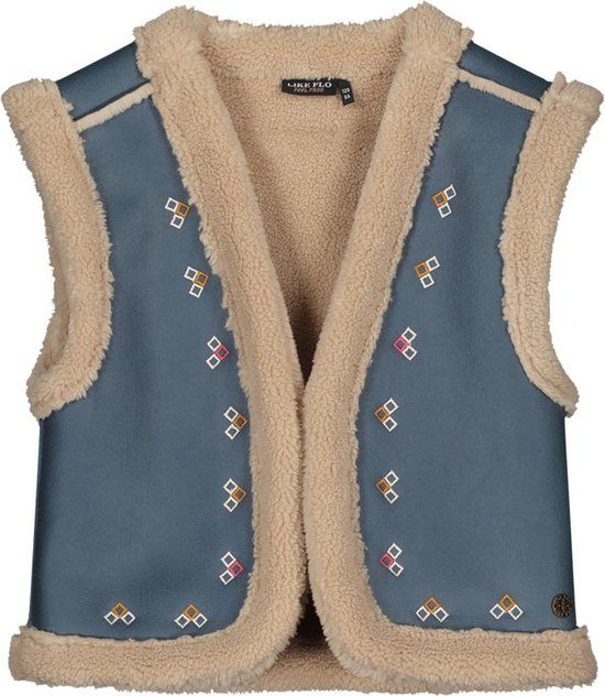 Like Flo Dewi Teddy Gilet Meisjes Trui - Maat 104/116 - Indigo