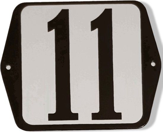 Huisnummer standaard nummer 11 - Hout - Wit - 75 cm - 1 jaar garantie