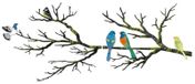 Métal Décoration murale d'oiseaux avec branches et feuilles