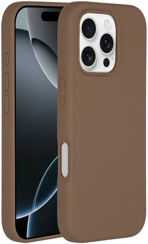 Accezz Liquid Silicone Backcover met MagSafe voor de Apple iPhone 16 Pro - Lichtbruin