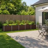 vidaXL Verhoogde Tuinbak Bruin 400 x 80 x 55 cm Gegalvaniseerd Staal
