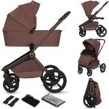 Lionelo Freya 2in1 Kinderwagen – Reiswieg & Wandelwagen – Vanaf Geboorte tot 22 kg – Premium Buggy - PU-Wielen met Vering – Voor- & Achterwaarts Zitje – UPF50+ Kap – Compleet Accessoiresysteem