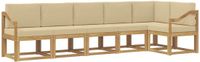 vidaXL - Hoek loungeset - 6-delig - Wit en Beige - Polyester