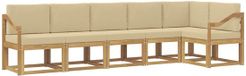 vidaXL - Hoek loungeset - 6-delig - Wit en Beige - Polyester