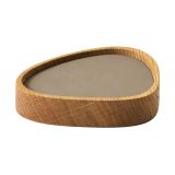 LIND DNA Set de dessous de verre Wood Box Nature-oak, courbe, S, Nupo clay brown, 9 pièces